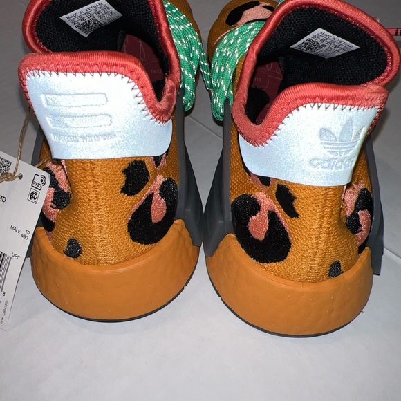 Adidas x Pharrell collab HMD HU animal print orange leopard size 9 men’s 10.5 - Picture 3 of 14